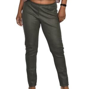 Pete Greta Myra Leggings Green Faux Suede Stretch Slouchy Johnny Was Size Small